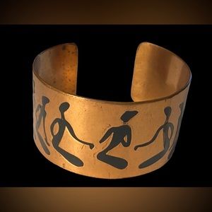 🎁 Vintage Copper People Cuff Bracelet #2459